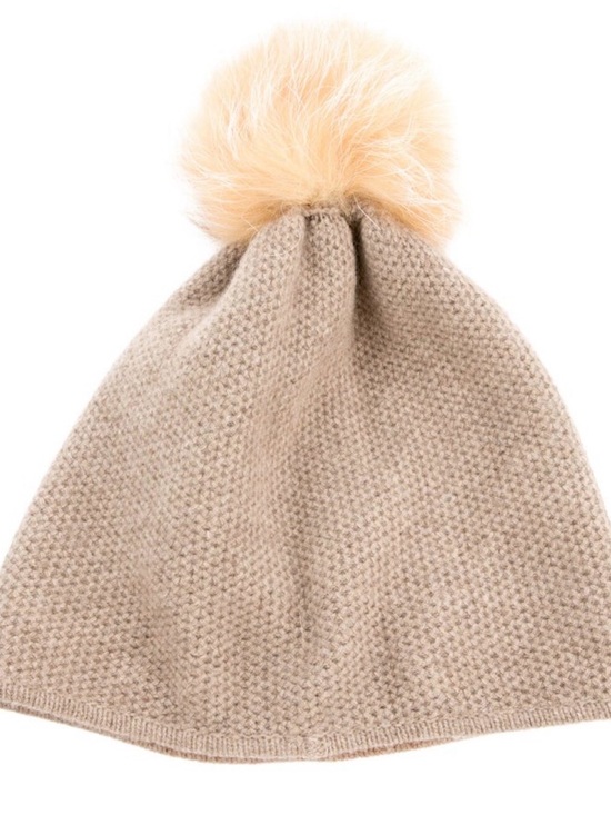 Portolano Cashmere Knit Wrap Real Silver Fox Fur Trim One Size main image 8